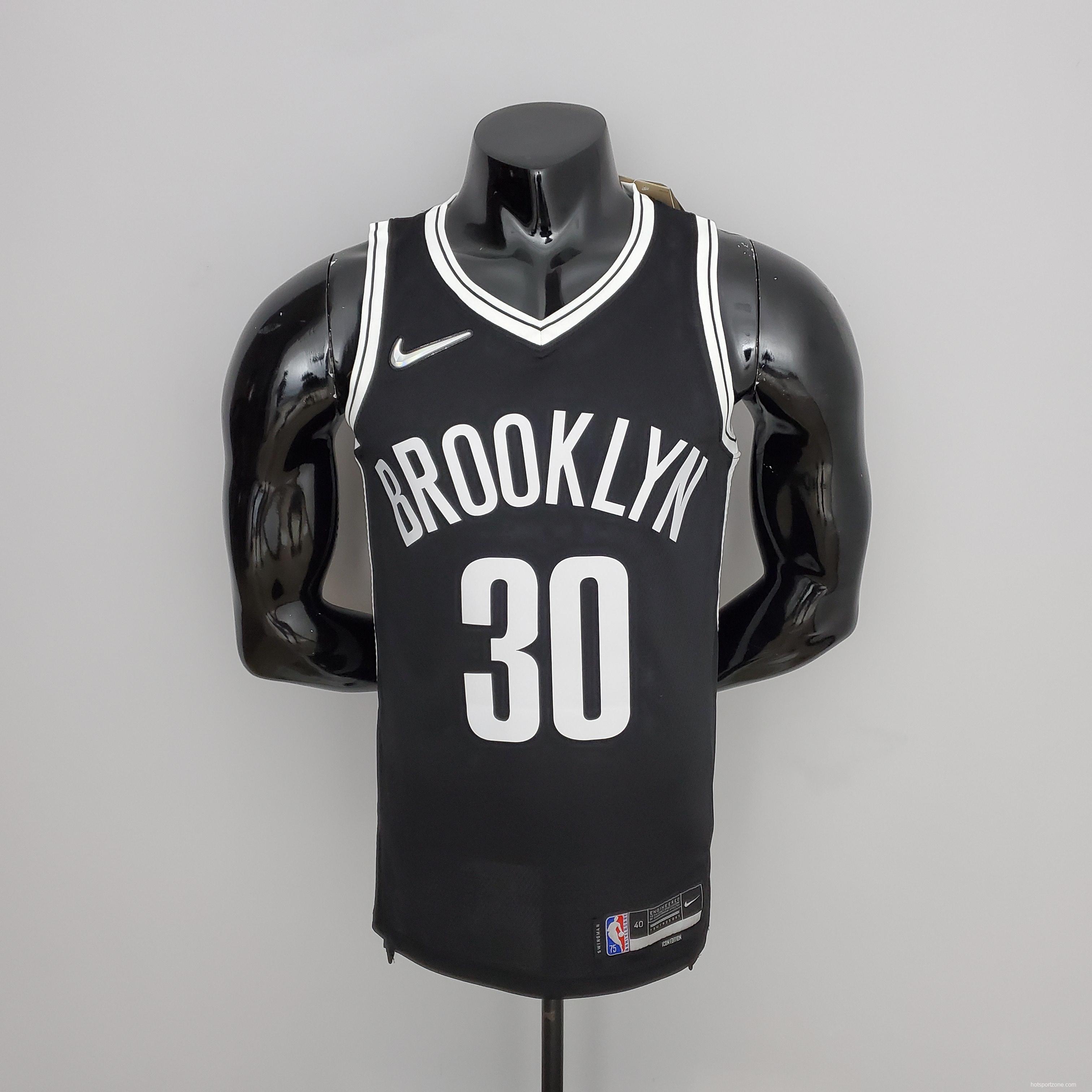 NBA 75th Anniversary Curry #30 Nets Black Jersey