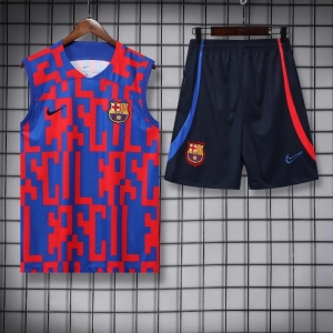 22/23 Barcelona Red Blue Pre-match Training Jersey Vest+Shorts