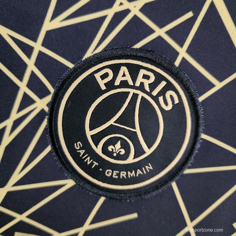 22/23 PSG Training Jersey Black And Gold Line