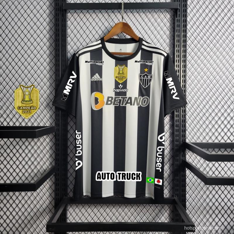 22/23 Atletico Mineiro Home All Sponsors + Patches Soccer Jersey
