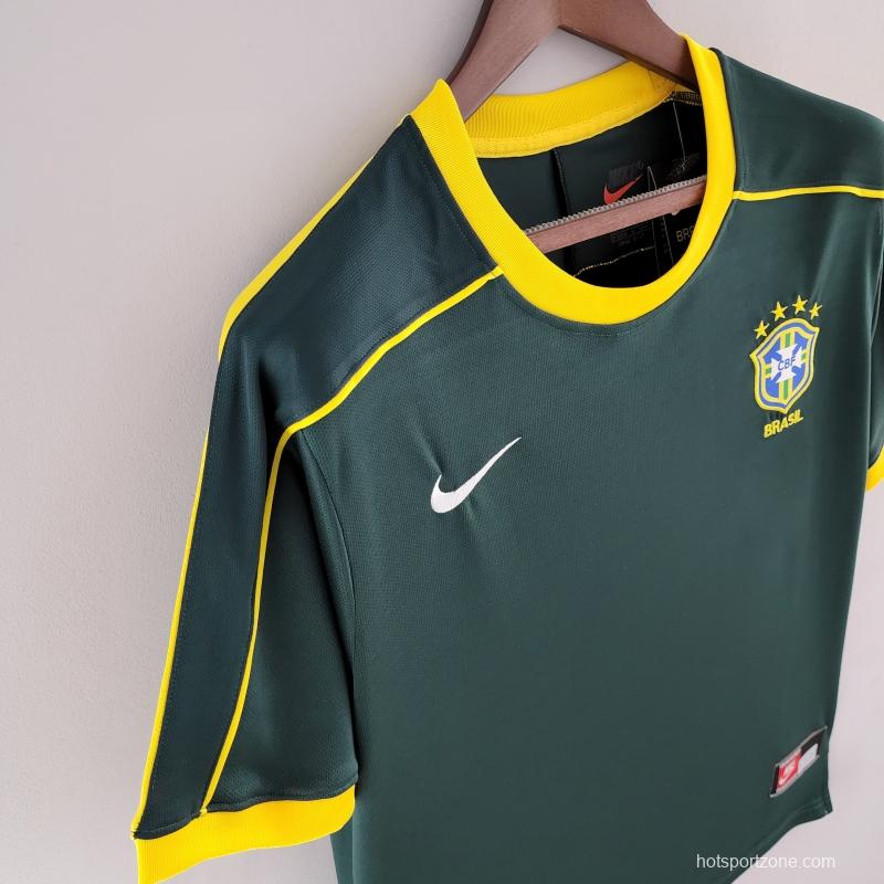 Retro Goalkeeper Brazil 1998 Dark Green Jersey
