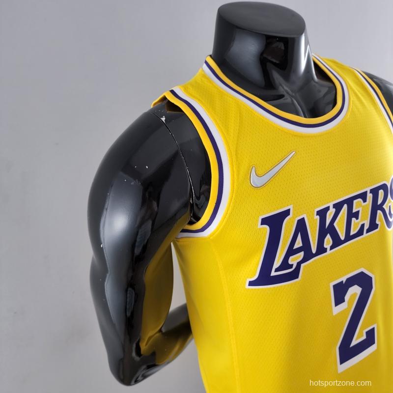 75th Anniversary IRVING #2 Los Angeles Lakers Yellow NBA Jersey
