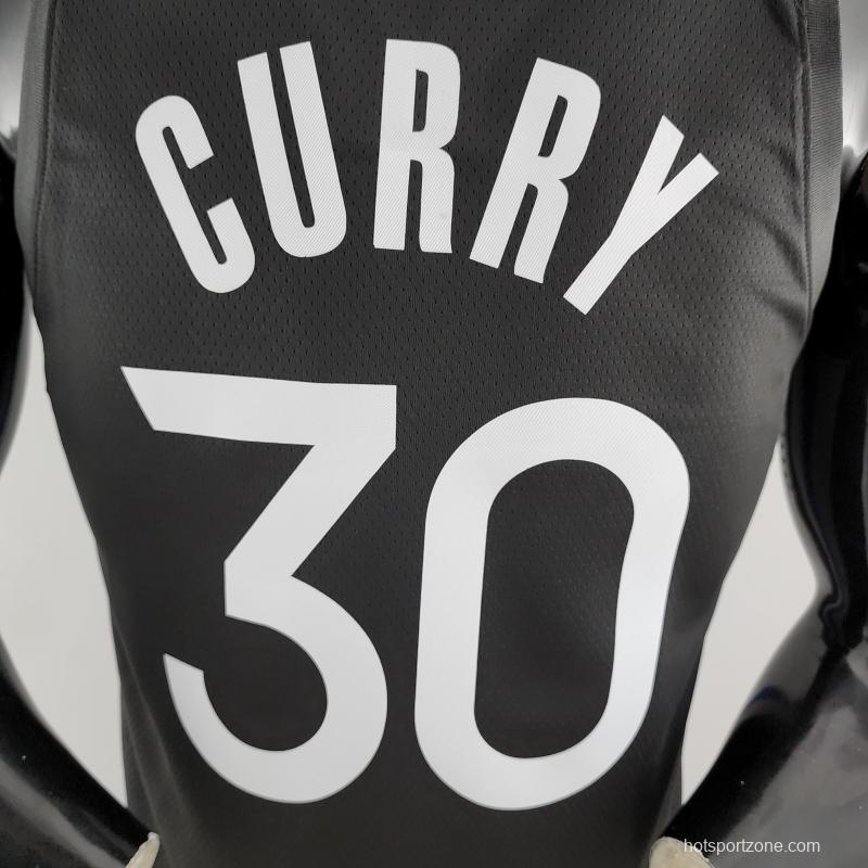 2020 Curry#30 Warriors City Edition Black And Grey NBA Jersey