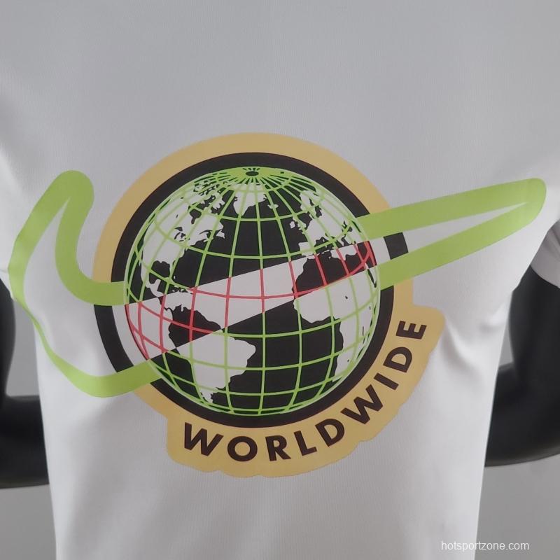 2022 NIKE White T-Shirts LOGO WorldWide #K000236