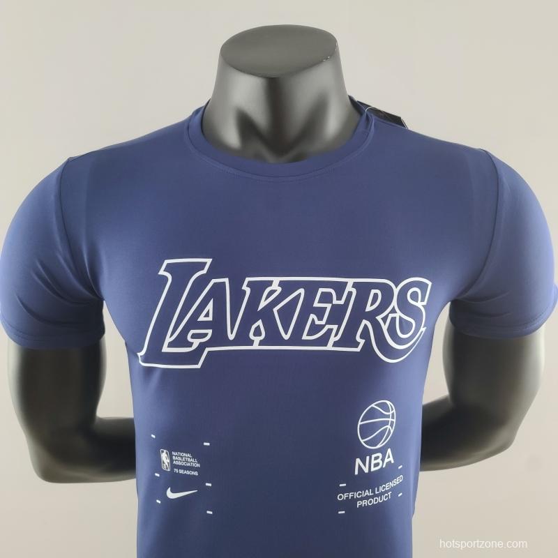 2022 NBA Lakers Blue T-Shirts #K000227