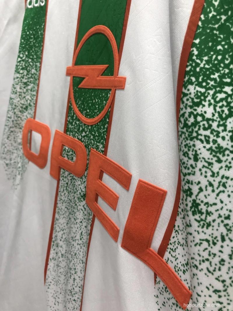 Retro 1994 Ireland Away White With OPEL Sponpsor Soccer Jersey