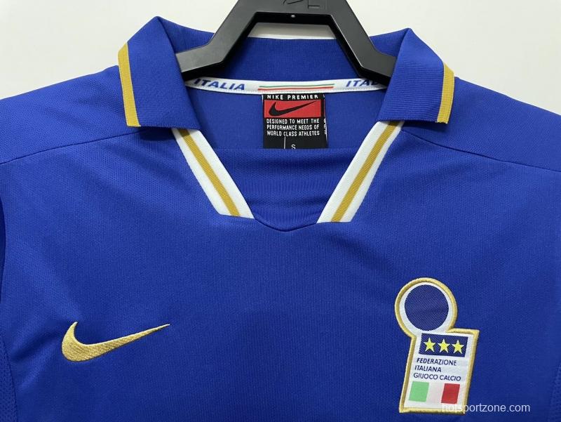 Retro 1996 Italy Home With 96 EURO Patch Soccer Jersey
