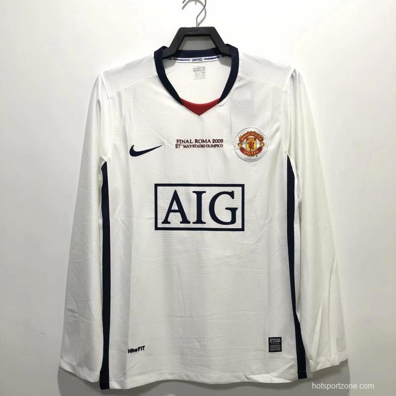 Retro 08/09 Manchester United Away Champions Version Soccer Jersey