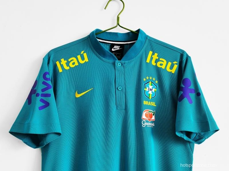 Retro 2021 Brazil Blue Training POLO Shirt