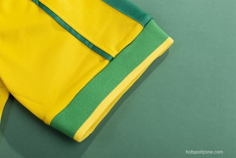 Retro 1998 Brazil Home Soccer Jersey