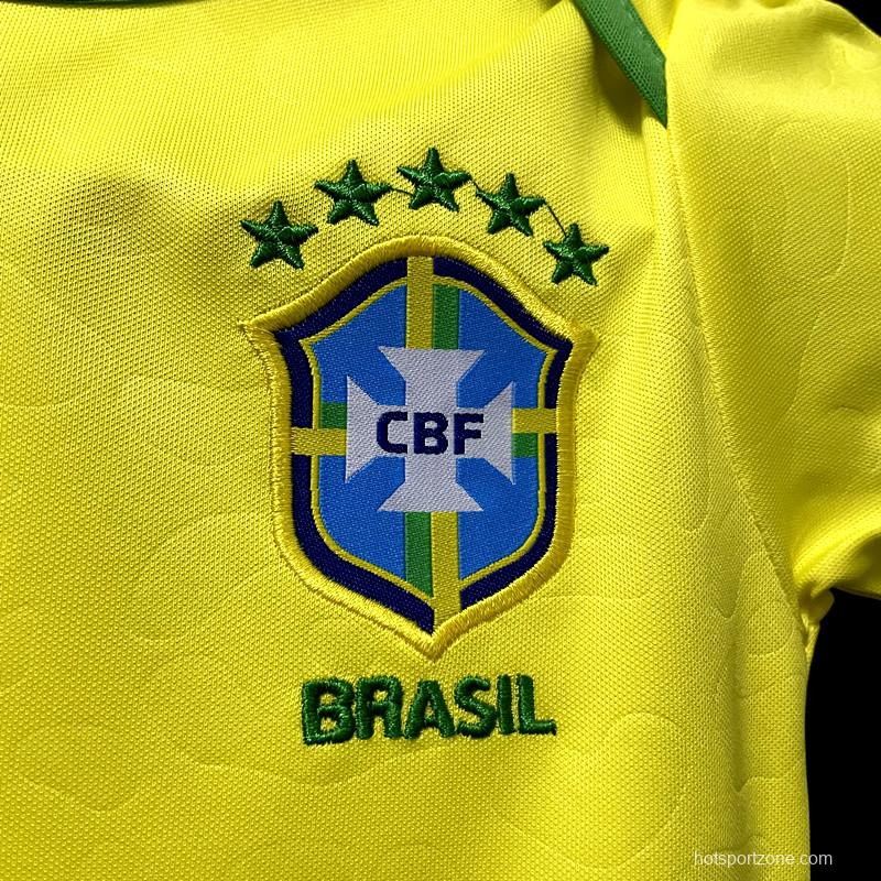 2022 Brazil Home Baby Soccer Jersey
