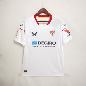 22 23 Sevilla Home With Full Sponsor Soccer Jersey
