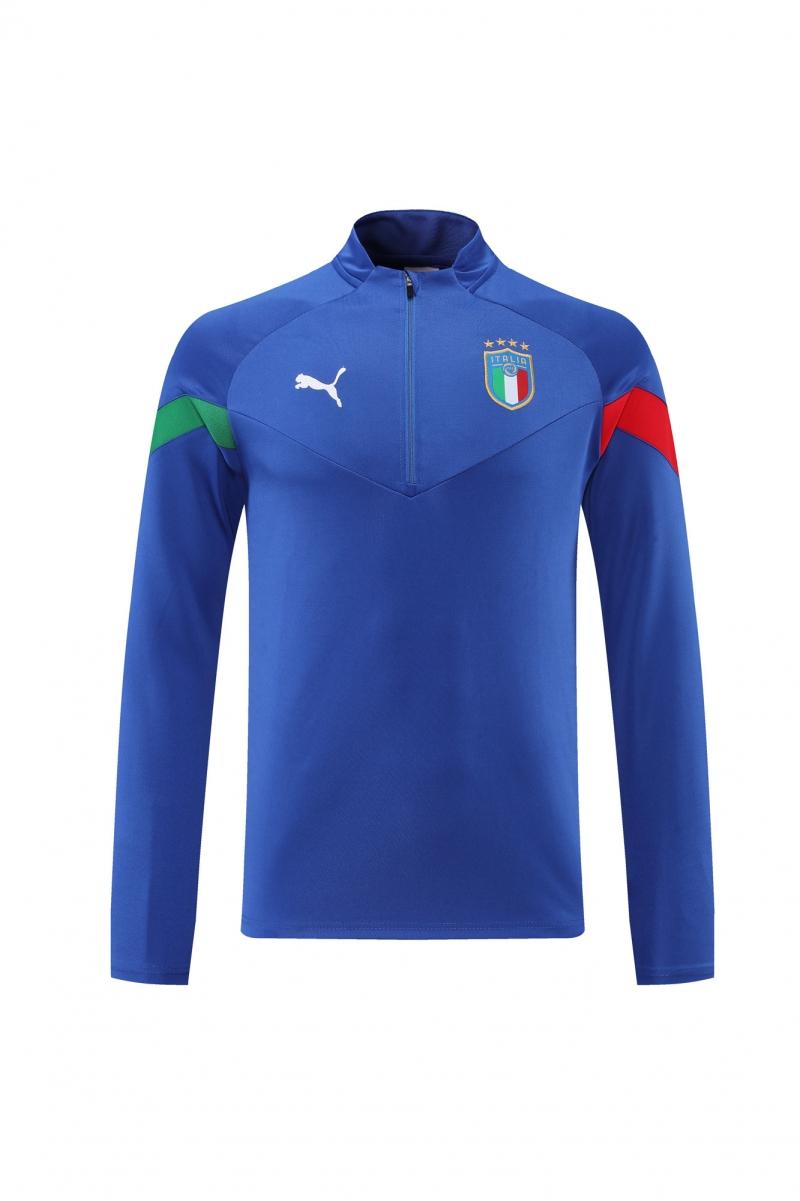 2022 Italy Blue Half Zipper Tracksuit