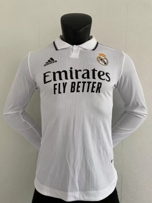 Player Version 22/23 Real Madrid Home Long Sleeve Soccer Jersey