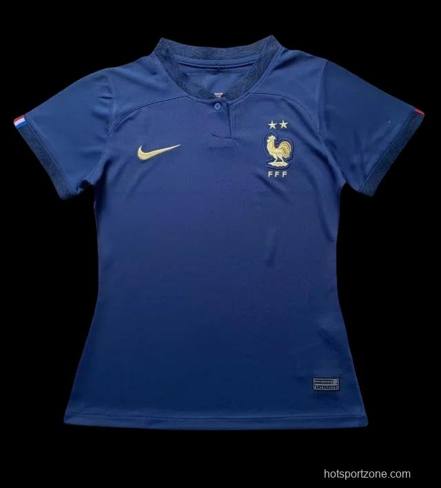 2022 France Home Woman Soccer Jersey