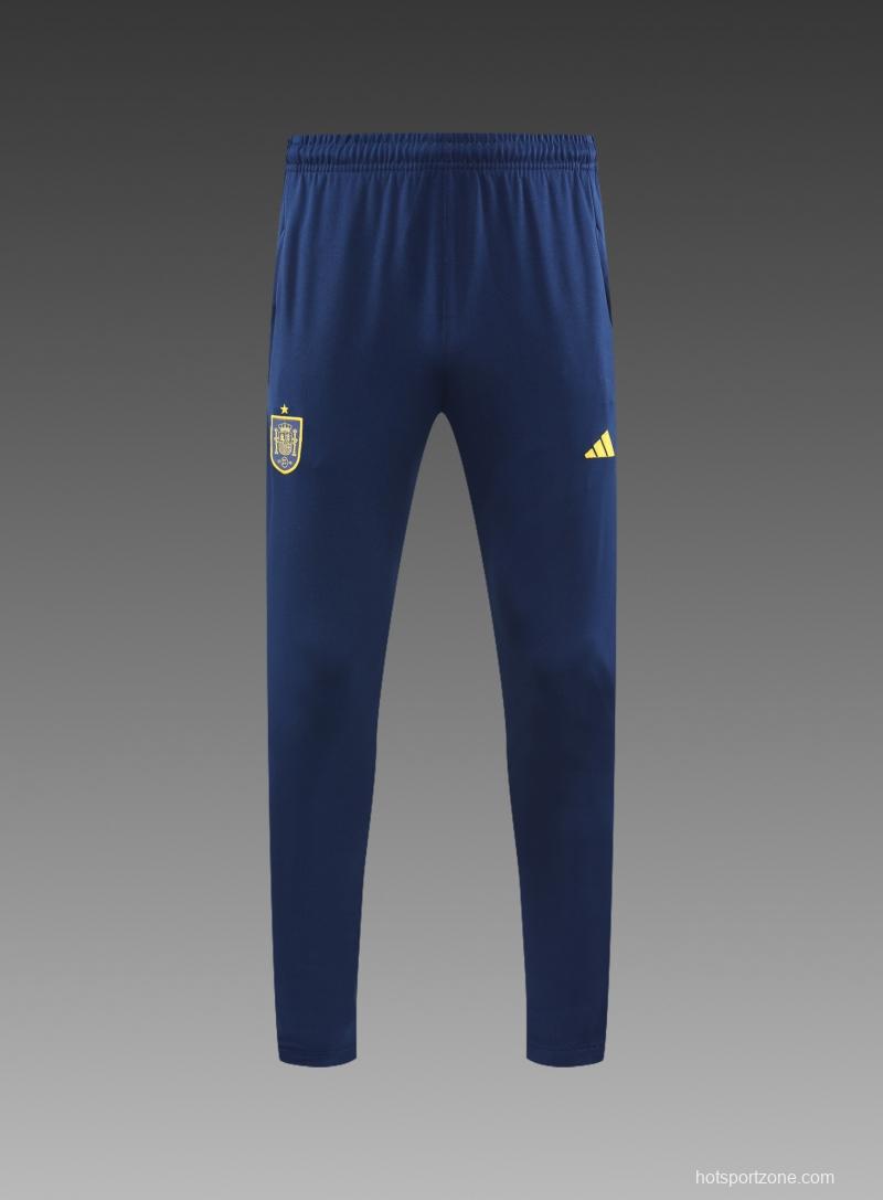 2022 Spain Navy Half Zipper Tracksuit