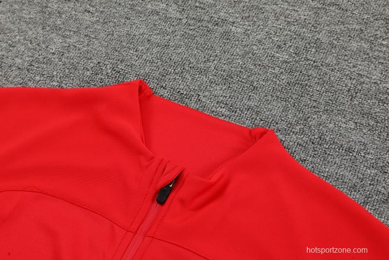 2022 Portugal Red Full Zipper Tracksuit