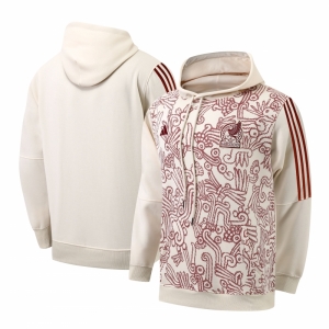 2022 Mexico Away White Hoodie Full Zipper Tracksuit