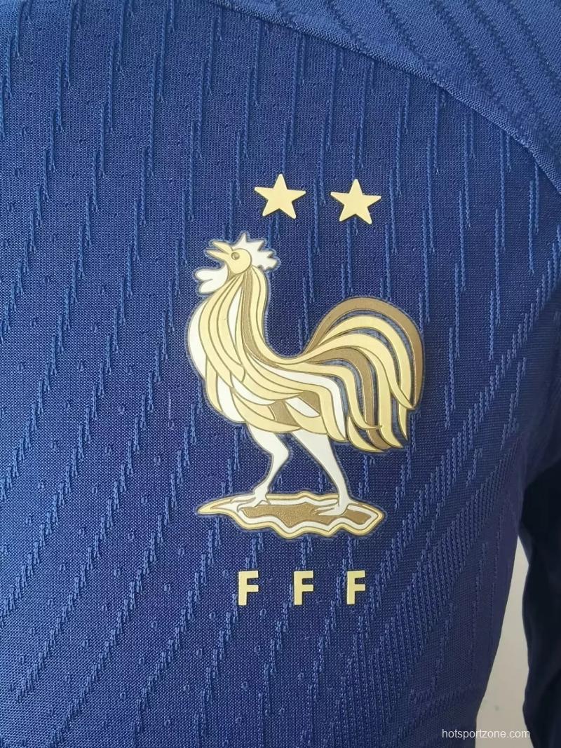 Player Version 2022 France Home Long Sleeve Jersey
