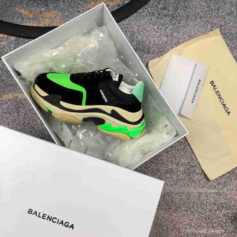 Men Balenciaga Triple-S 2 Black/Green Sneaker
