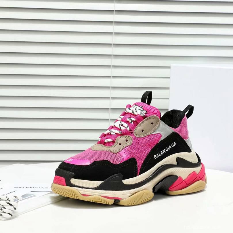 Men/Women Balenciaga Triple S Clear Sole Pink/Black Sneaker Item 6380340