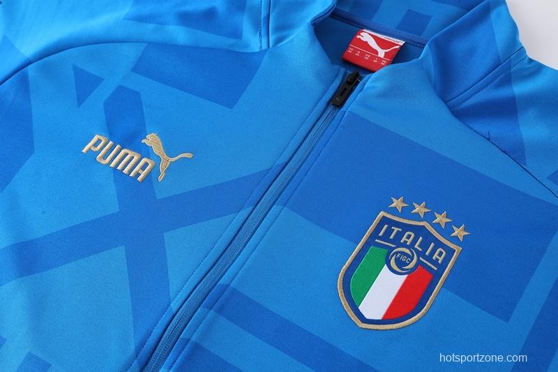 2022 Italy Blue Full Zipper Tracksuit