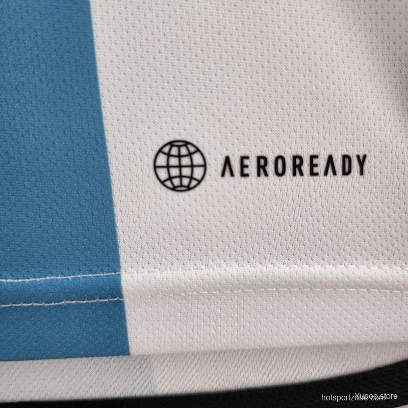 2 Stars Argentina Home Final Match Jersey With Full Patch