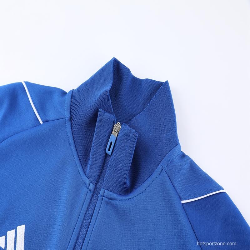 2022 Italy Navy Full Zipper Tracksuit