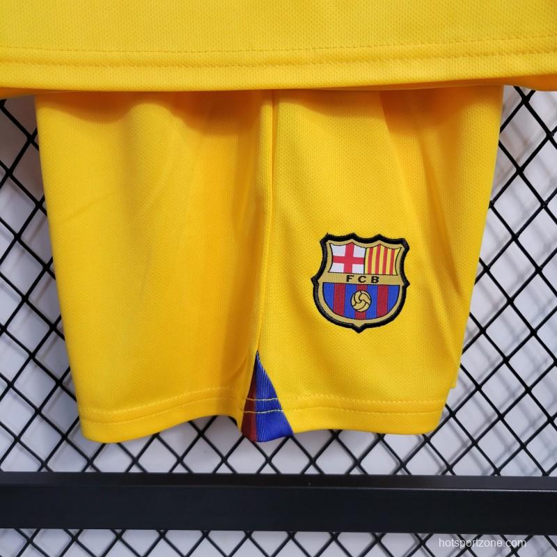 23-24 Kids Barcelona Forth Yellow Jersey Size 18-28