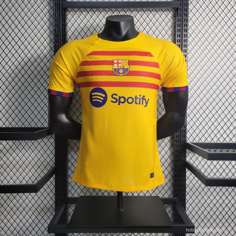 Player Version 22-23 Barcelona Forth Yellow Jersey