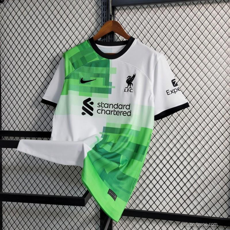 23-24 Liverpool Away White/Green Jersey