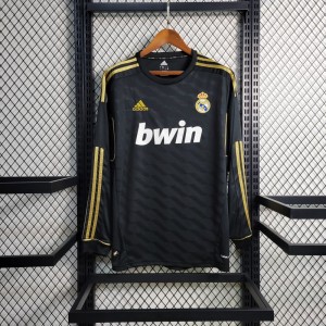 Retro Long Sleeve 2011/12 Real Madrid Away Black Jersey