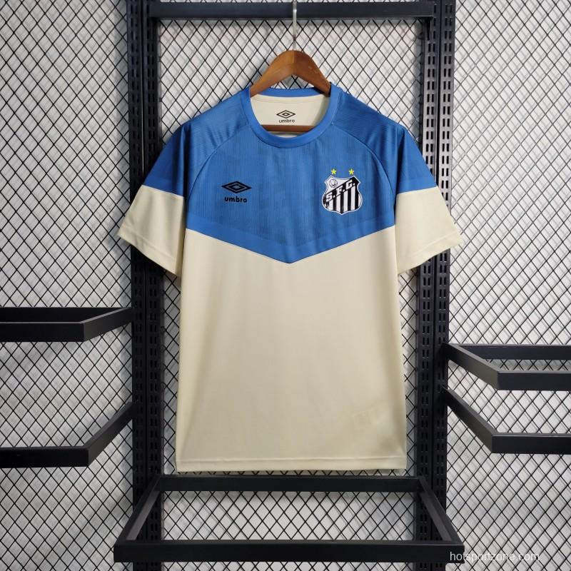 23-24 Santos Training Blue White Jersey