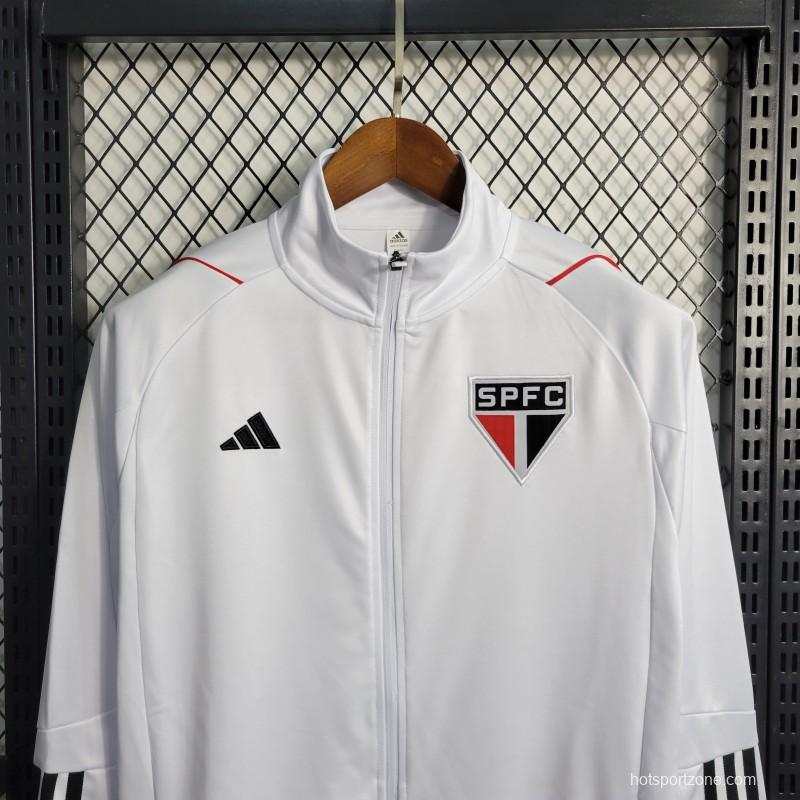 23-24 Sao Paulo White Full Zipper Training Jacket