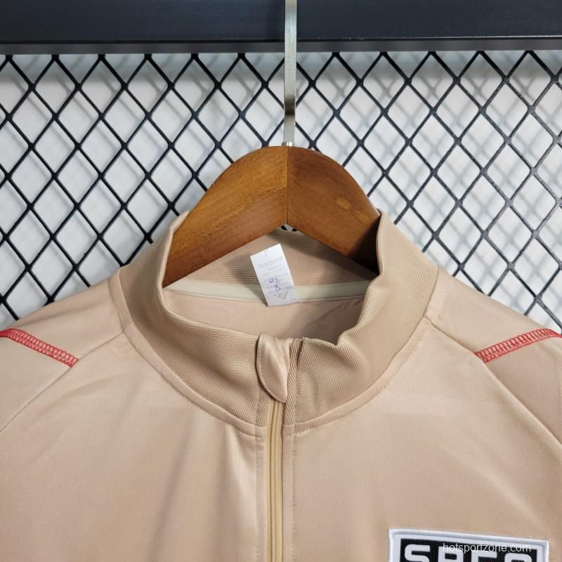 23-24 Sao Paulo Brown Half Zipper Training Jacket