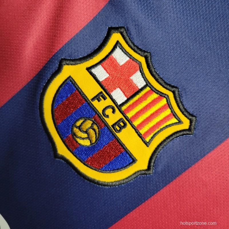 Retro14-15 Barcelona Home Long Sleeve Jersey