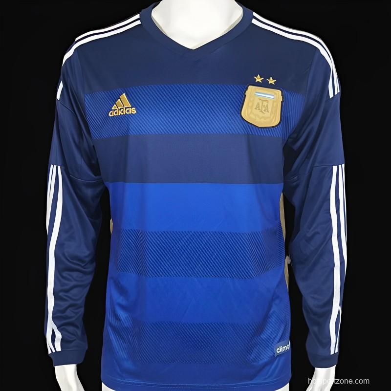Retro 2014 Argentina Home Long Sleeve Soccer Jersey