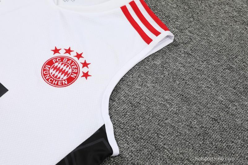 23-24 Bayern Munich White Black Vest Jersey+Shorts