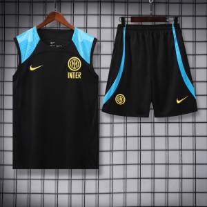 23-24 Inter Milan Black/Blue Vest Jersey+Shorts