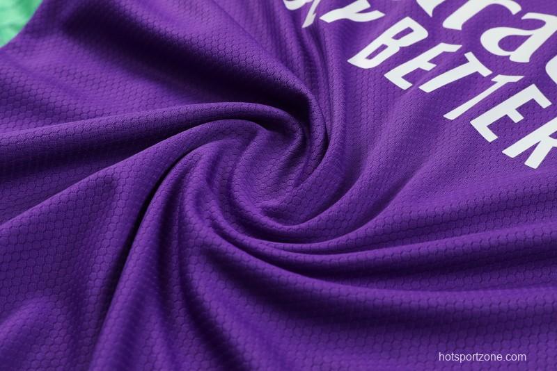 23-24 Real Madrid Purple Vest Jersey+Shorts