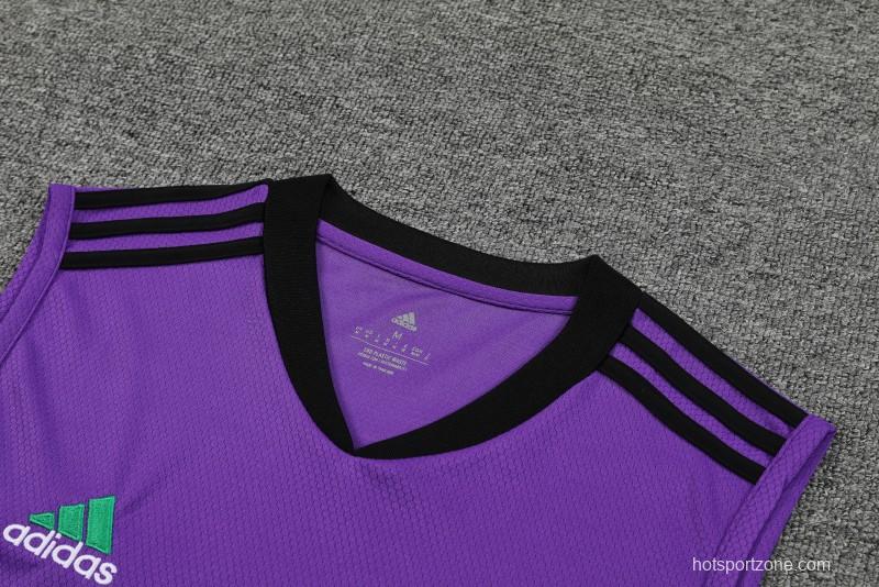 23-24 Real Madrid Purple Vest Jersey+Shorts