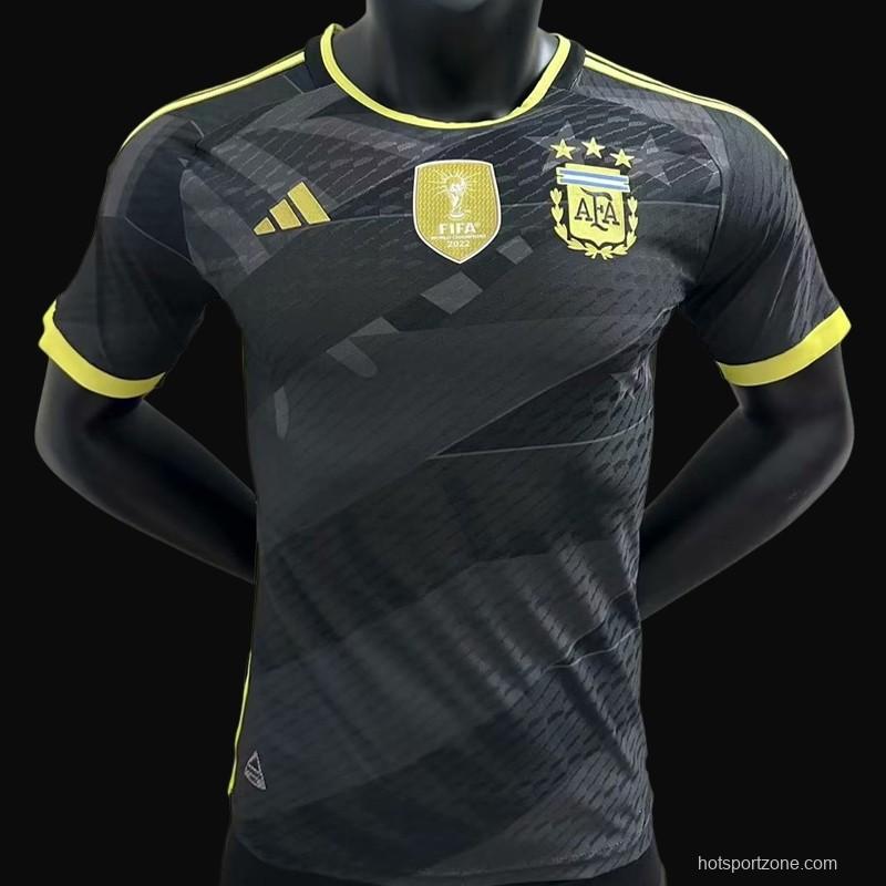 Player Version 2023 Argentina Black Special Jersey With Champion Patch