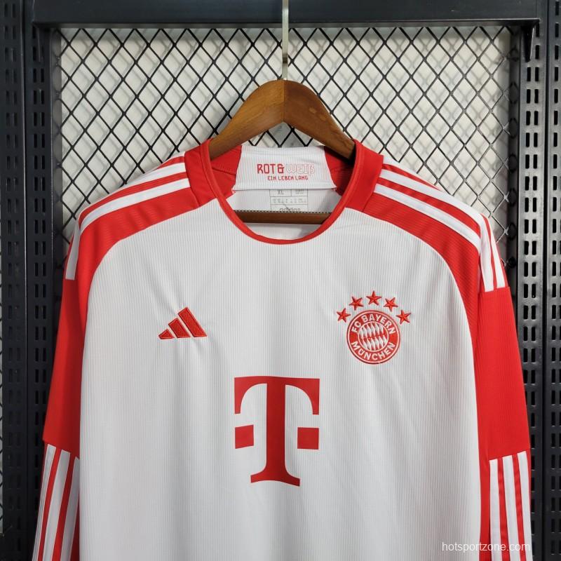 23-24 Bayern Munich Home Long Sleeve Jersey