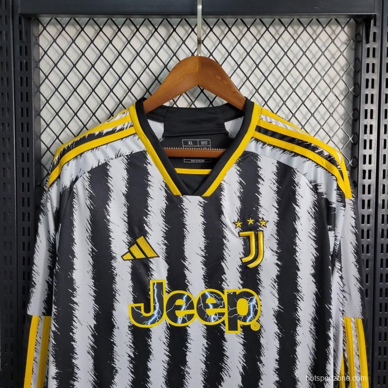 23-24 Juventus Home Long Sleeve Jersey