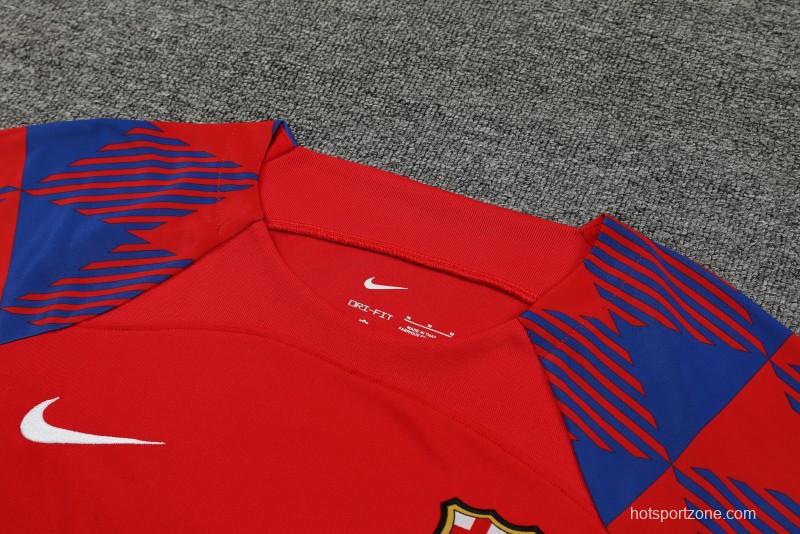 23-24  Barcelona Red Short Sleeve Jersey+Shorts