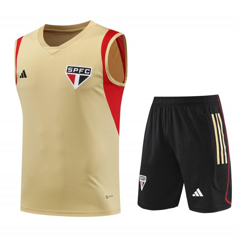 23-24 Sao Paulo Beige Vest Jersey+Shorts