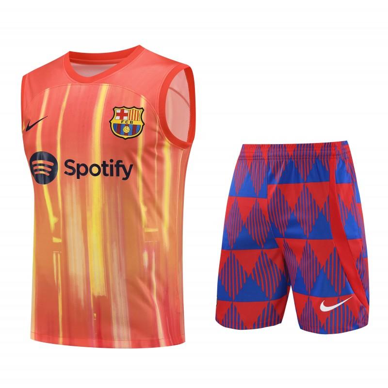 23-24  Barcelona Orange Vest Jersey+Shorts