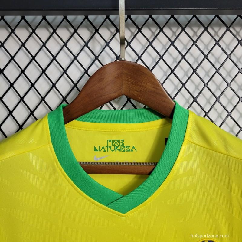 23-24 Kids Brazil Home Jersey Size 16-28