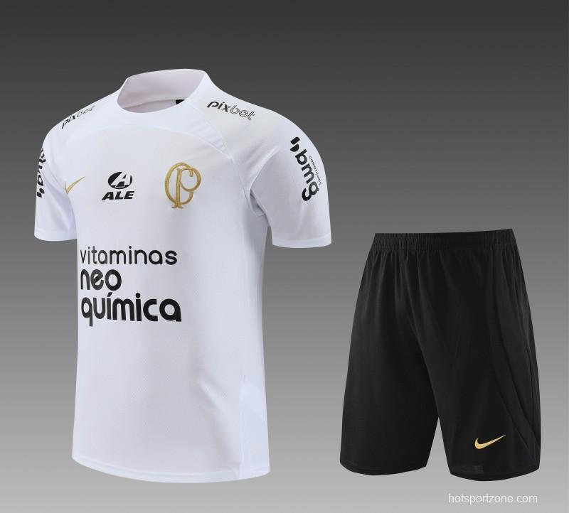 23/24 Palmeiras White Short Sleeve Jersey+Shorts