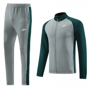 2023 NIKE Grey/Dark Green Hoodie Full Zipper Jacket +Pants